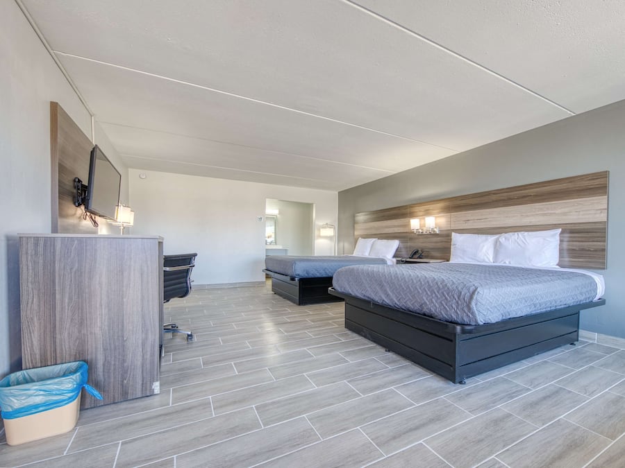 Room, 2 Queen Beds, Non Smoking | Desk, iron/ironing board, free WiFi, bed sheets