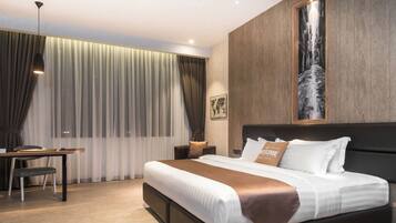 Free minibar, in-room safe, desk, iron/ironing board