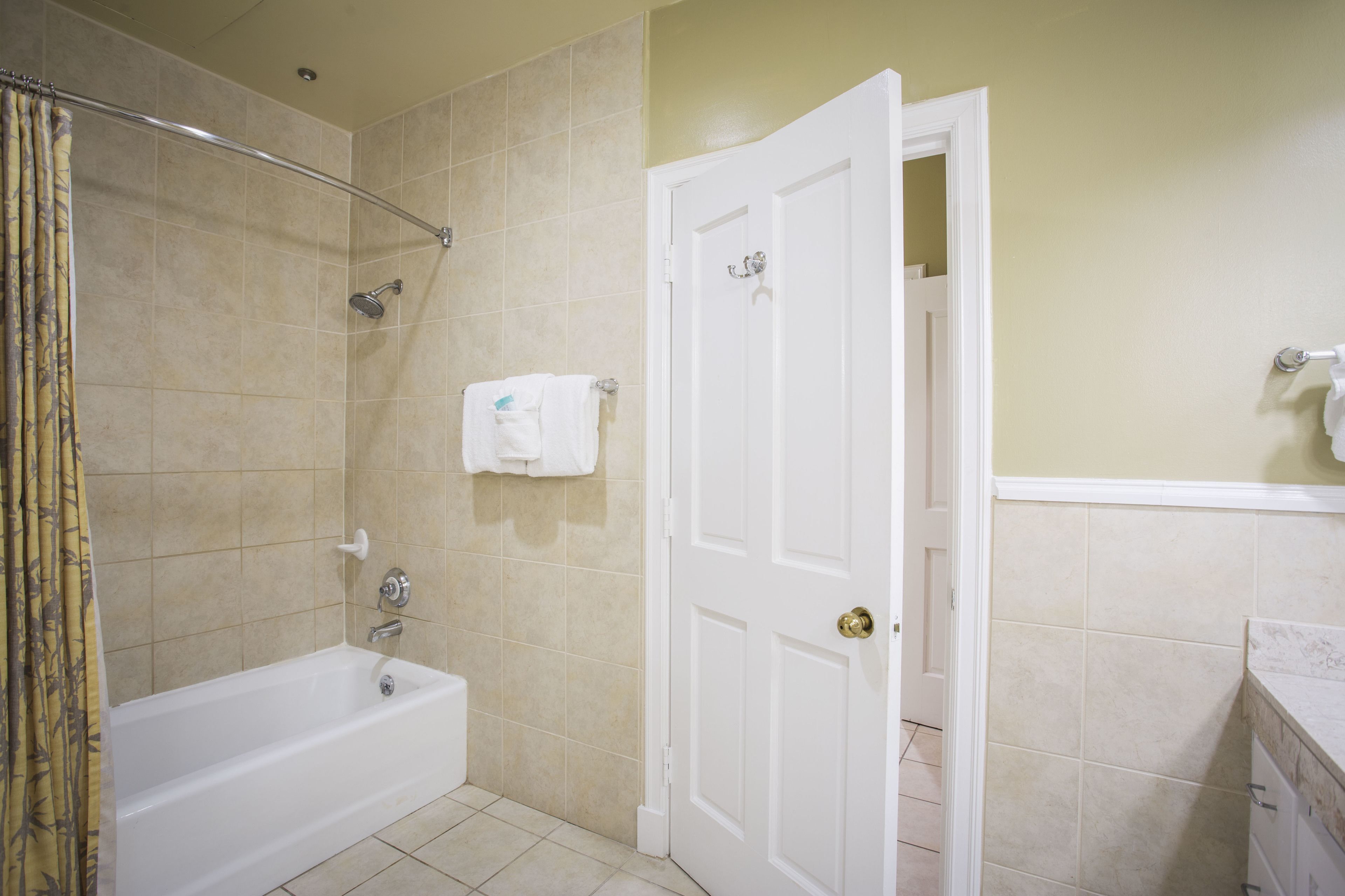 deluxe suite, 2 queen beds | bathroom | combined shower/bathtub, free toiletries, hair dryer, towels