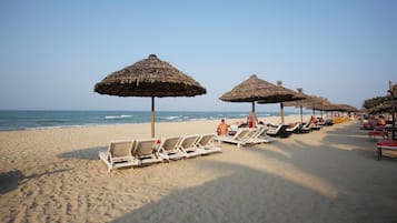 Private beach nearby, white sand, free beach shuttle, sun loungers