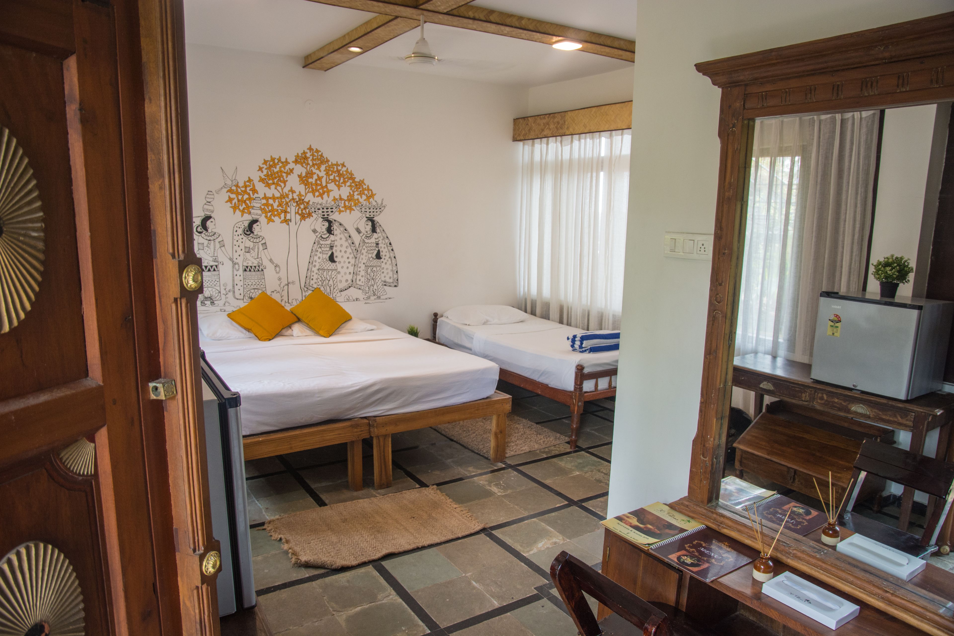 Basic triple room (with fan only & thin mattress) | View from room