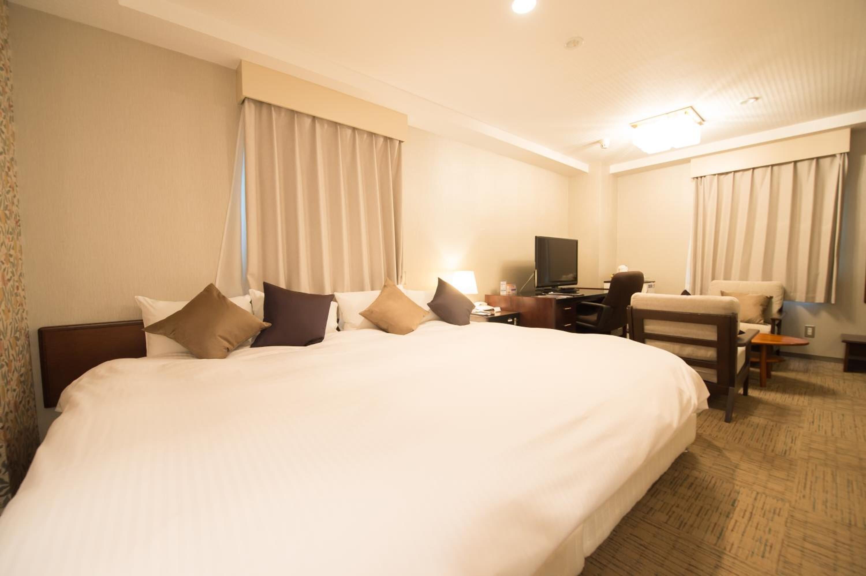 1 bedroom, desk, blackout curtains, iron/ironing board