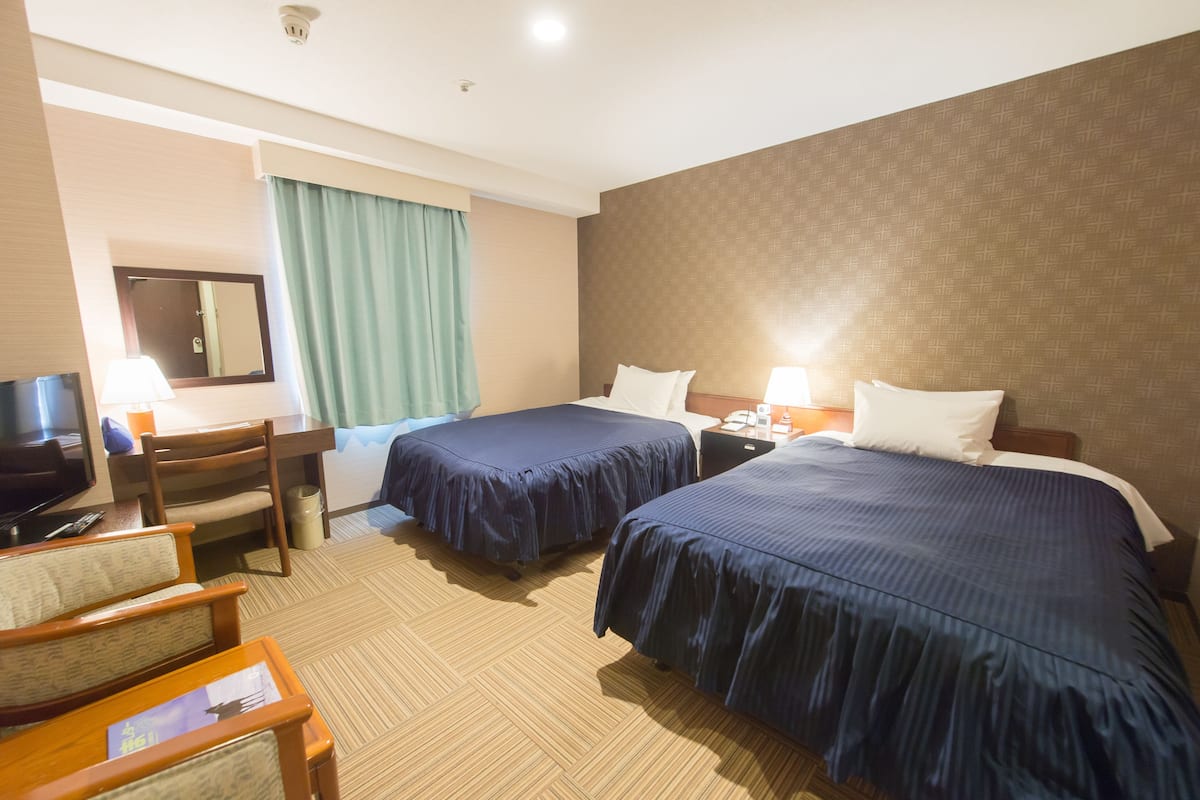 1 bedroom, desk, blackout curtains, iron/ironing board