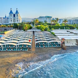 Private beach, sun-loungers, beach bar