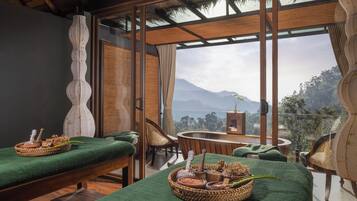 Hot tub, steam room, Ayurvedic treatments, massage/treatment rooms