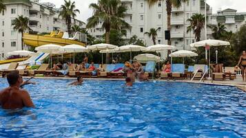 2 outdoor pools, pool umbrellas, sun loungers