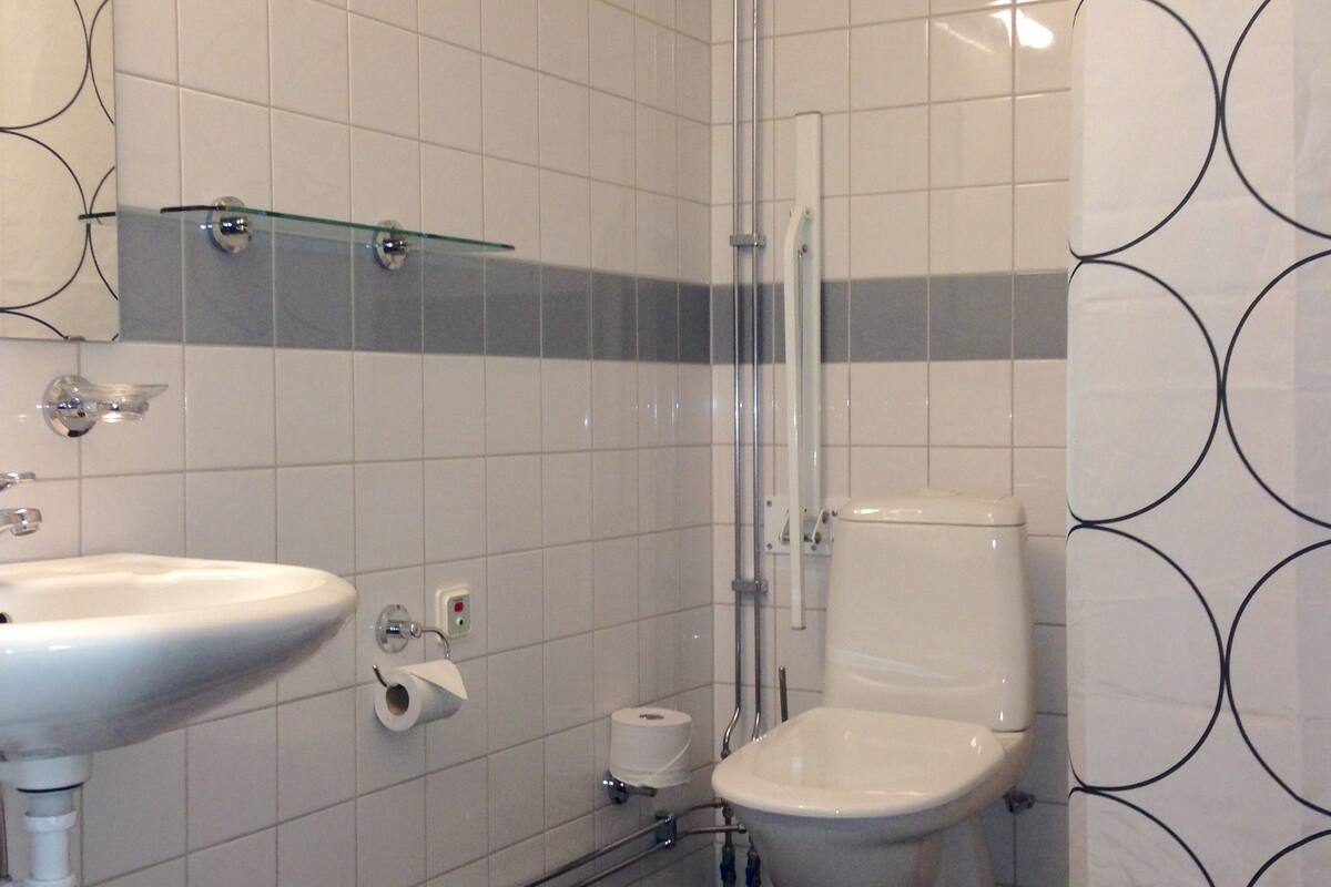 standard double room, 1 double bed | bathroom | hair dryer, towels, soap, shampoo