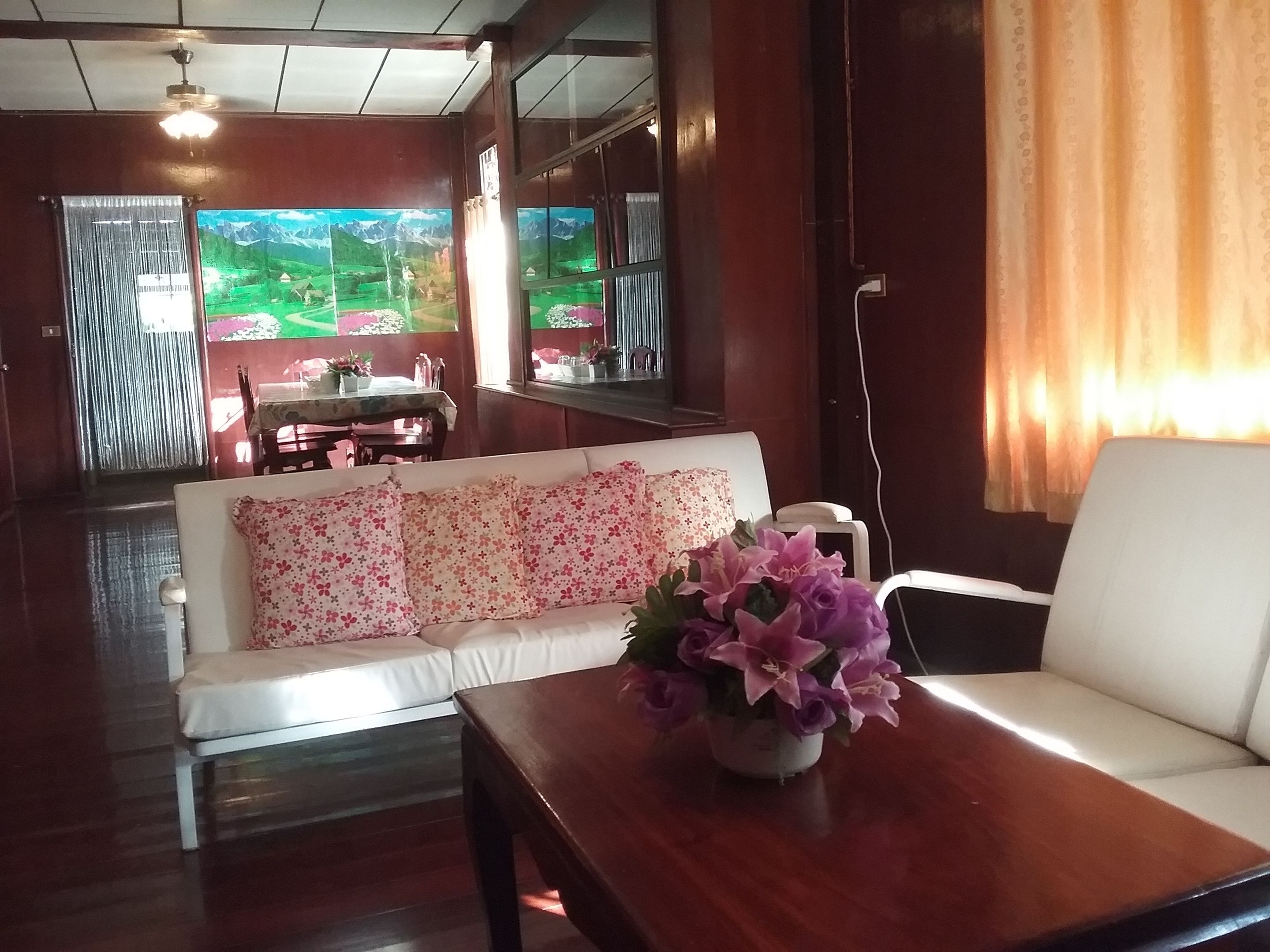 family suite wood villa | living area | lcd tv