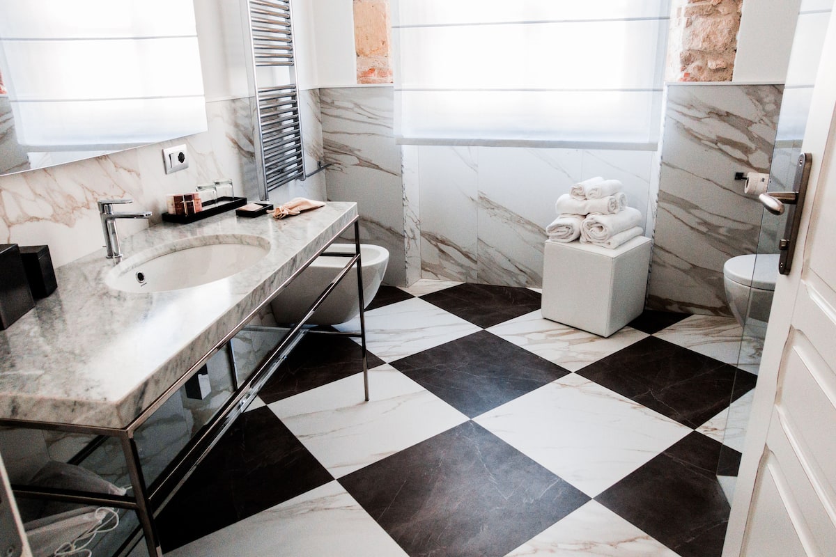 free toiletries, hair dryer, slippers, bidet