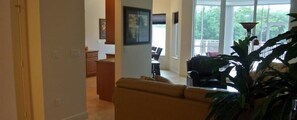 Luxury Apartment, 3 Bedrooms, Non Smoking, Beach View | Living room | DVD player - Waterside at Bay Beach Condos (Fort Myers Beach)