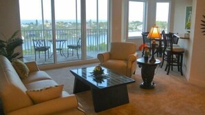 Luxury Apartment, 2 Bedrooms, Non Smoking, Beach View | Living room | DVD player - Waterside 774 MO (Fort Myers Beach)
