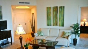 Luxury Apartment, 2 Bedrooms, Non Smoking, Beach View | Living room | DVD player - Waterside 774 MO (Fort Myers Beach)