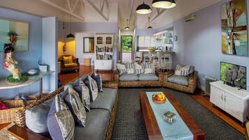 Deluxe cottage (River Cottage ) | Woonruimte | Lcd-televisie