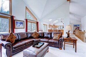Room, 4 Bedrooms (Bryant Home, 3 Bath) | Living area | Flat-screen TV, fireplace