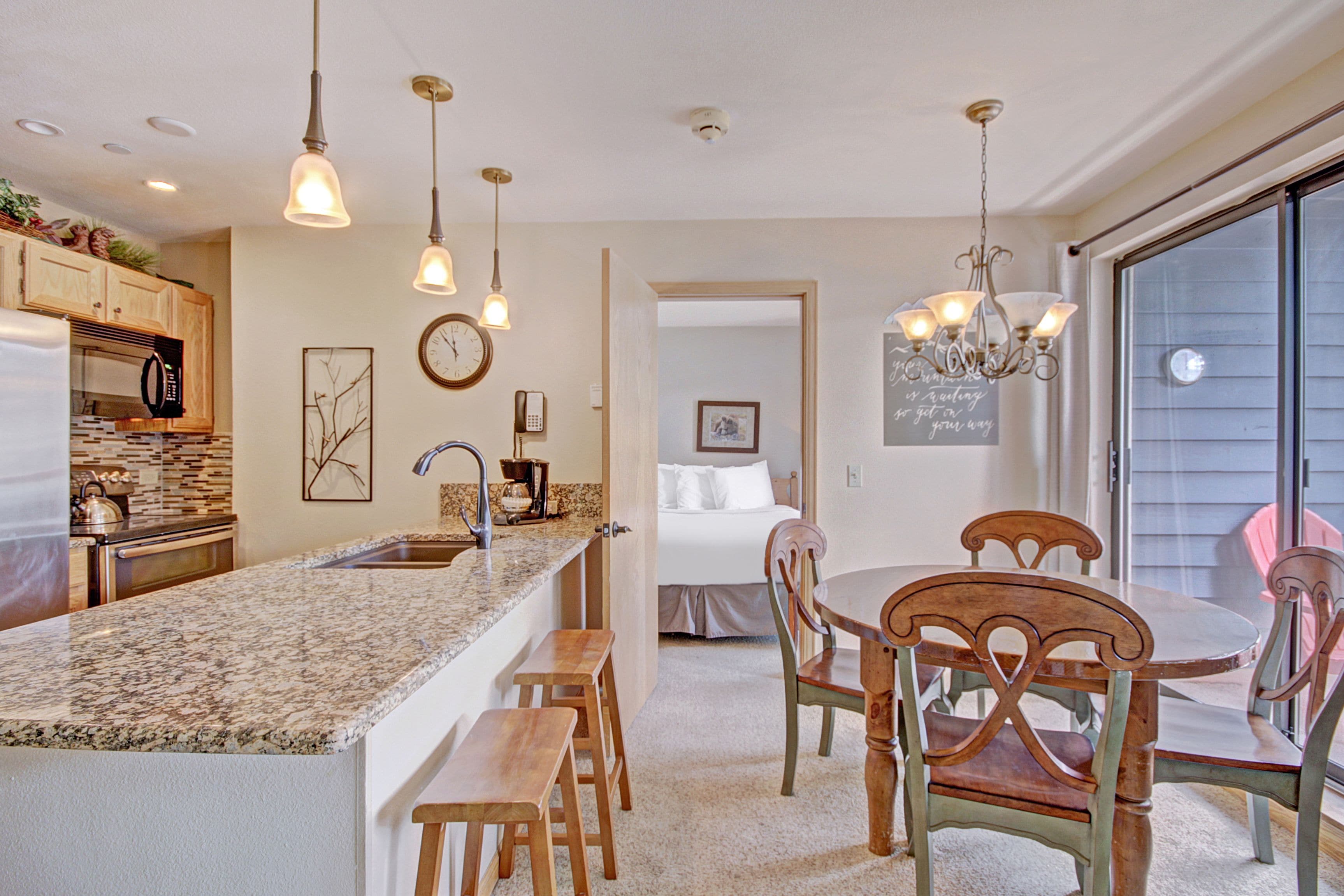 Microwave, coffee/tea maker, toaster, paper towels