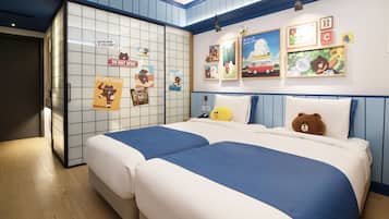 Line Friends Twin Room (Brown/Cony not guaranteed) | 2 bedrooms, premium bedding, in-room safe, blackout drapes