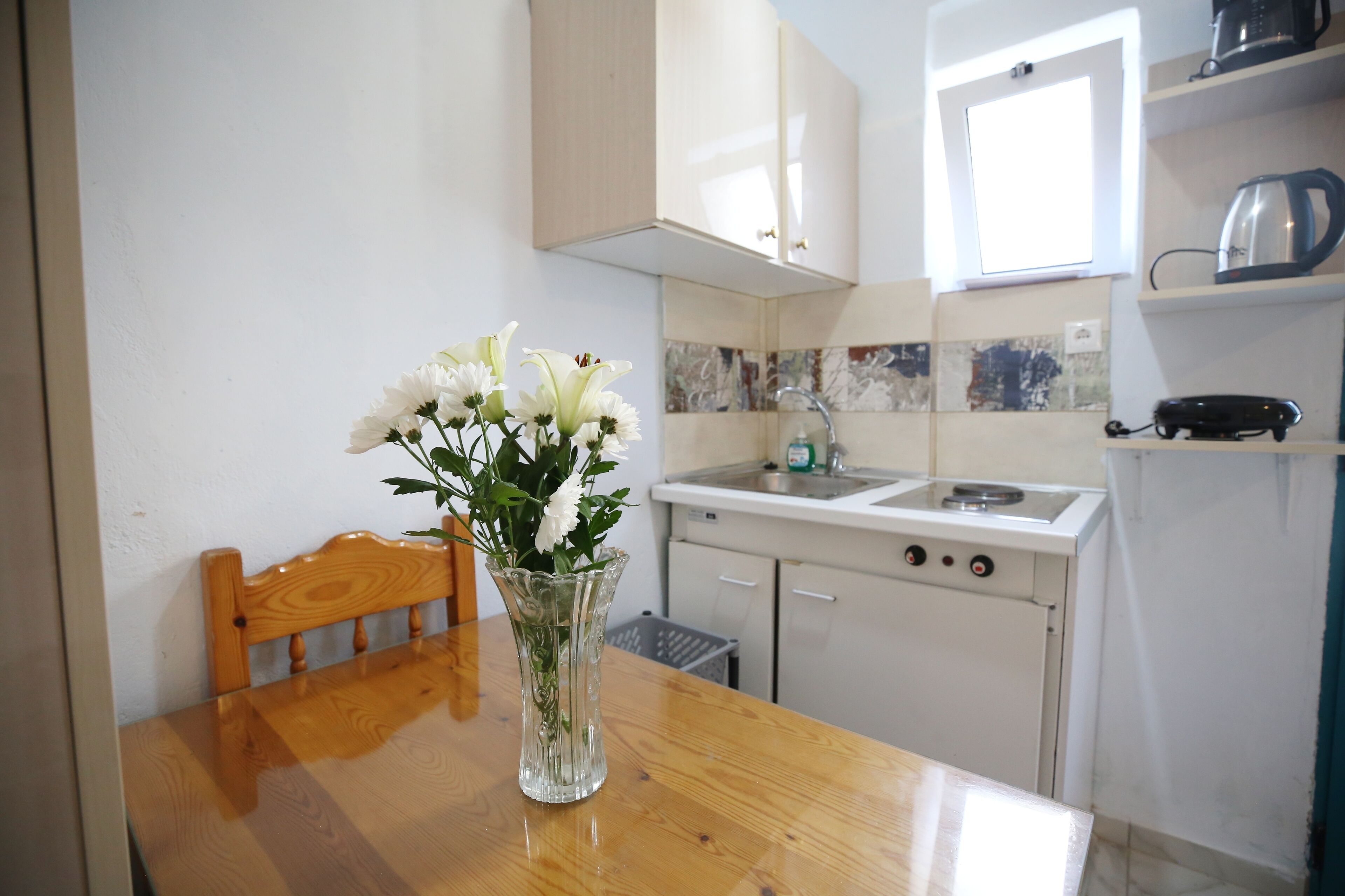 Apartment, Gartenblick | Eigene Küche | Kühlschrank, Herdplatte, Wasserkocher, Kochgeschirr/Geschirr/Besteck