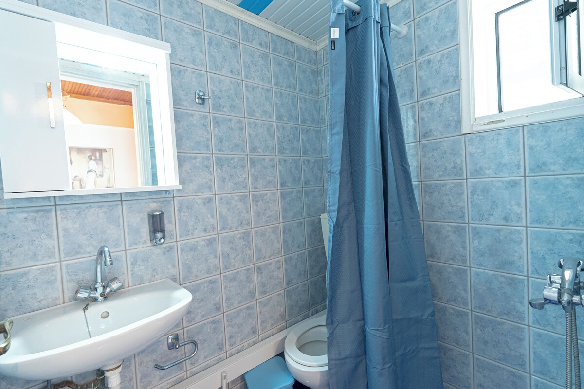 Family Apartment, Garden View | Bathroom | Shower, free toiletries, hair dryer, towels