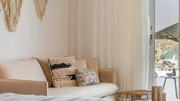 1 slaapkamer, luxe beddengoed, een minibar, een kluis op de kamer