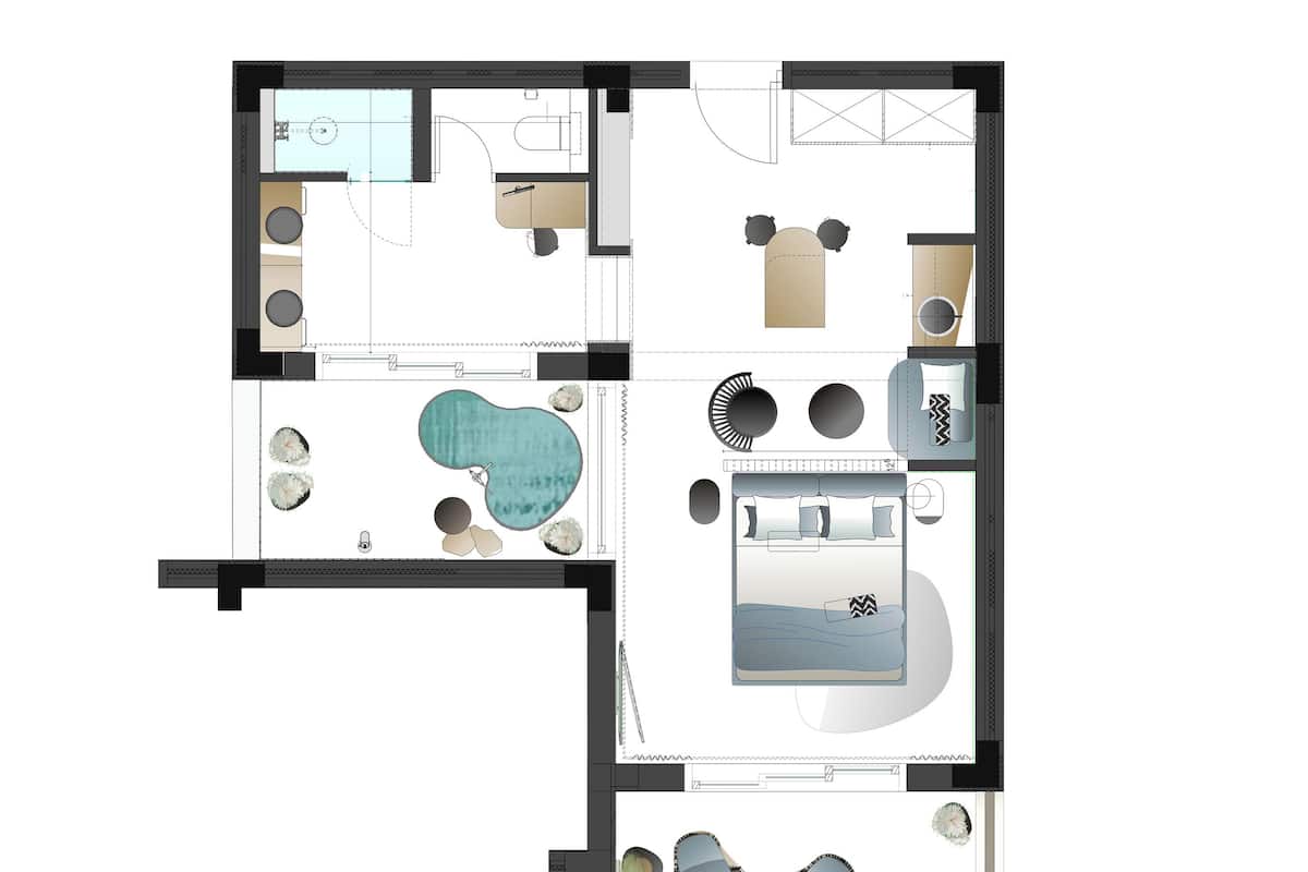 Junior Suite with Private Pool | Floor plan