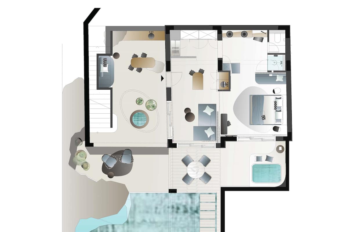 Hideaway Villa with Private Pool and Spa Bath | Floor plan