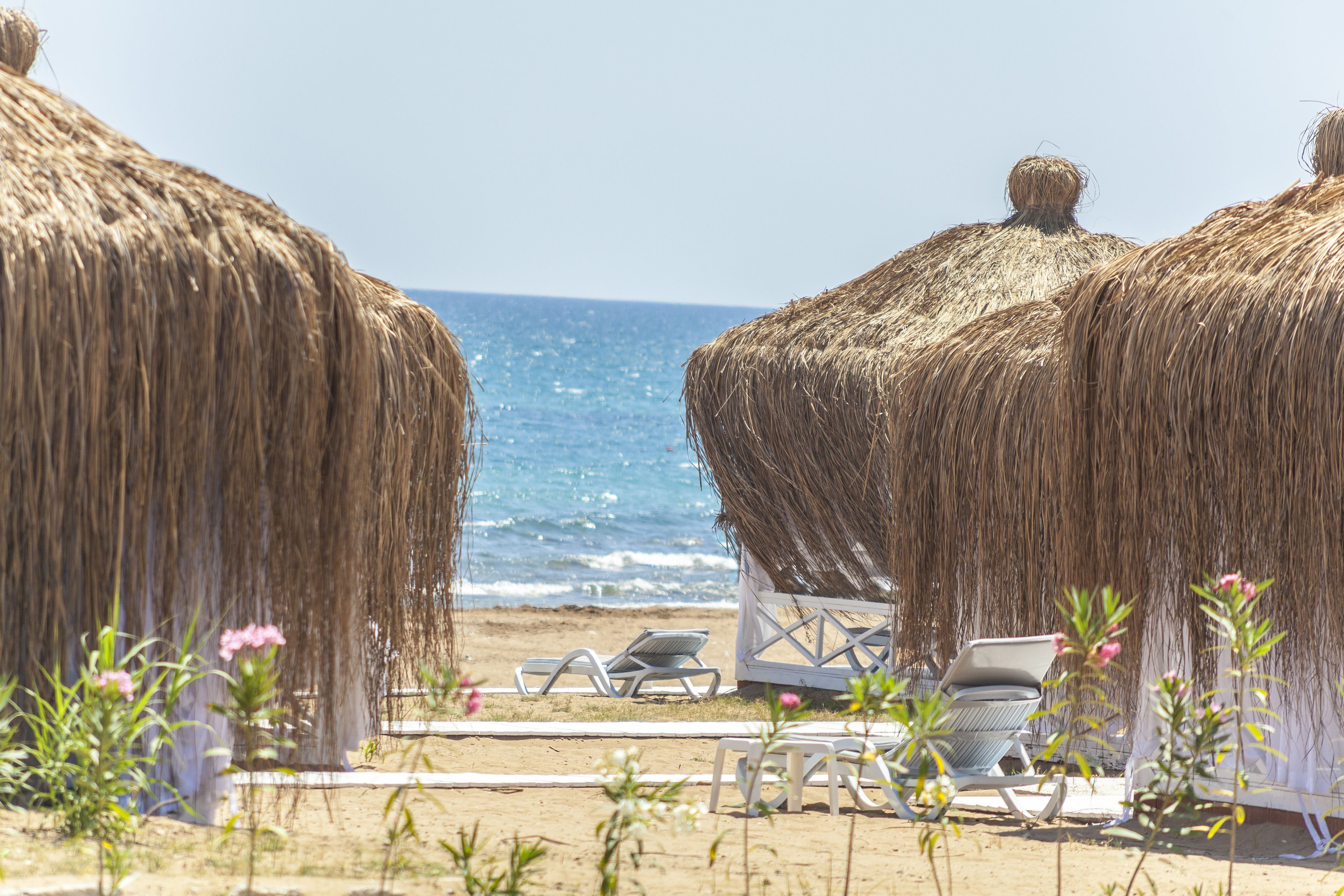 Private beach, sun loungers, beach umbrellas, beach towels