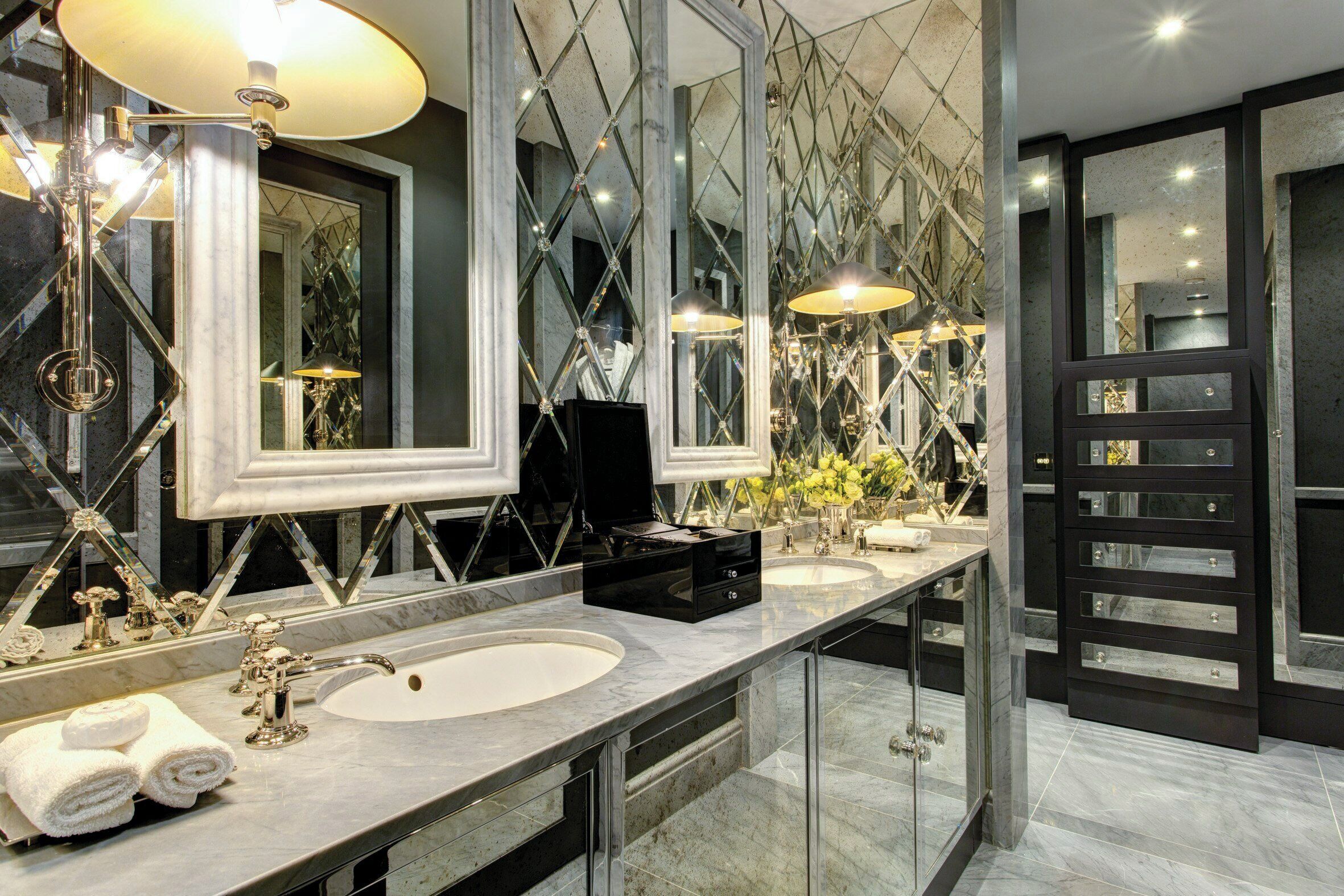 presidential suite | bathroom | rainfall showerhead, designer toiletries, hair dryer, bathrobes