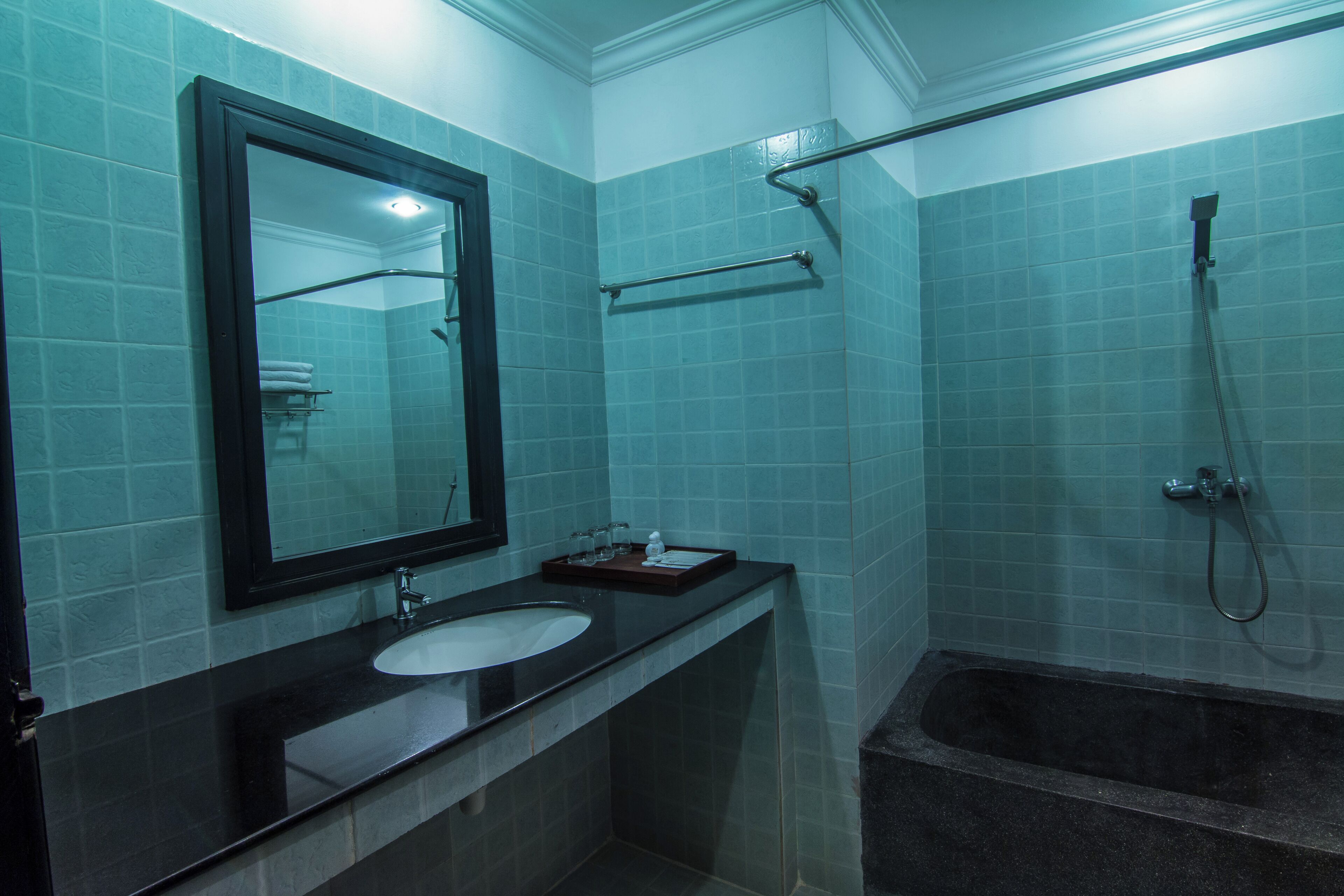 shower, free toiletries, hair dryer, slippers