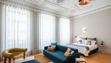 Premium bedding, down duvets, individually decorated