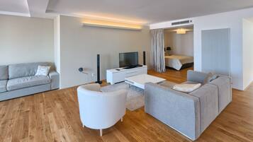 Flat-screen TV, DVD player