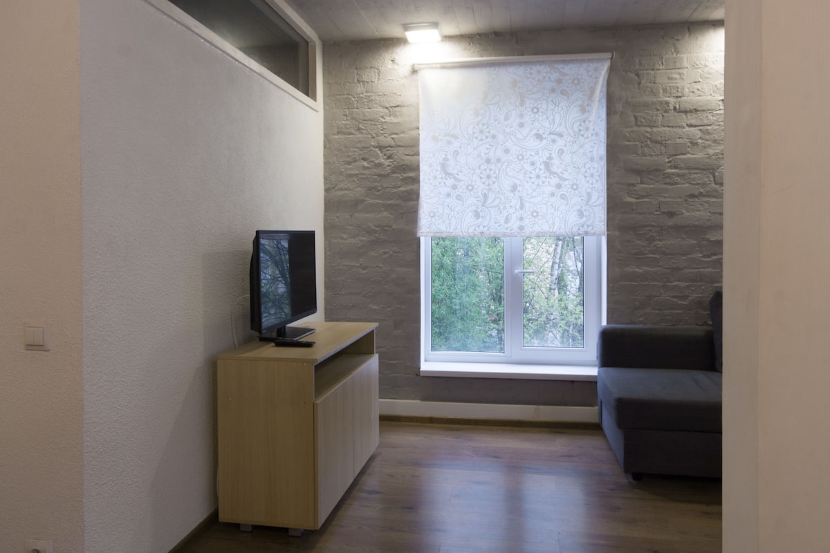 Apartamento standard, 1 quarto | Área de estar | TV de tela plana 32 polegadas com canais a cabo, TV LCD
