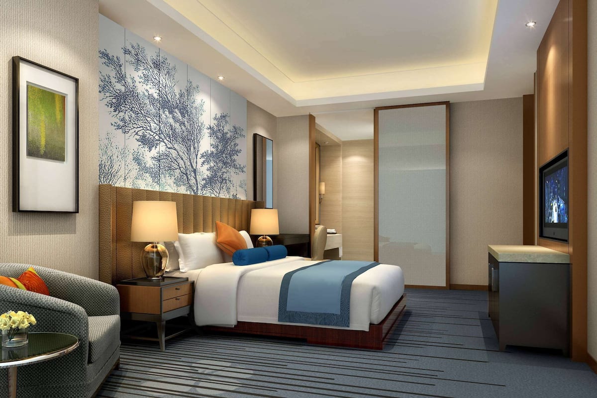 Habitación, 1 cama King size, con acceso para personas discapacitadas, para no fumadores | Minibar, caja de seguridad en la habitación y escritorio