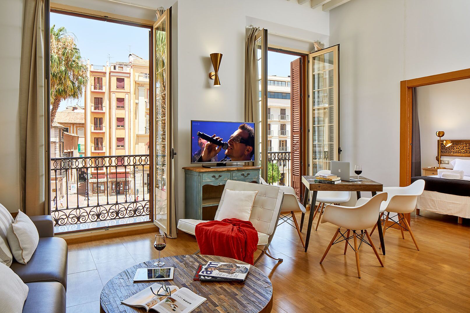 Apartment, 1 Bedroom, Balcony (Adults Only) | Living room | 32-inch flat-screen TV with satellite channels, TV