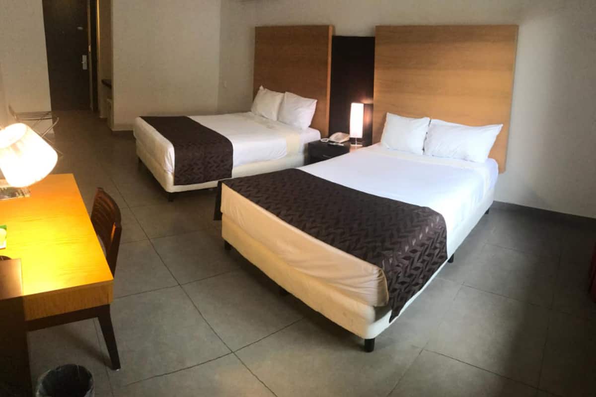 deluxe twin room, 2 double beds, non smoking | in-room safe, desk, iron/ironing board, free wifi