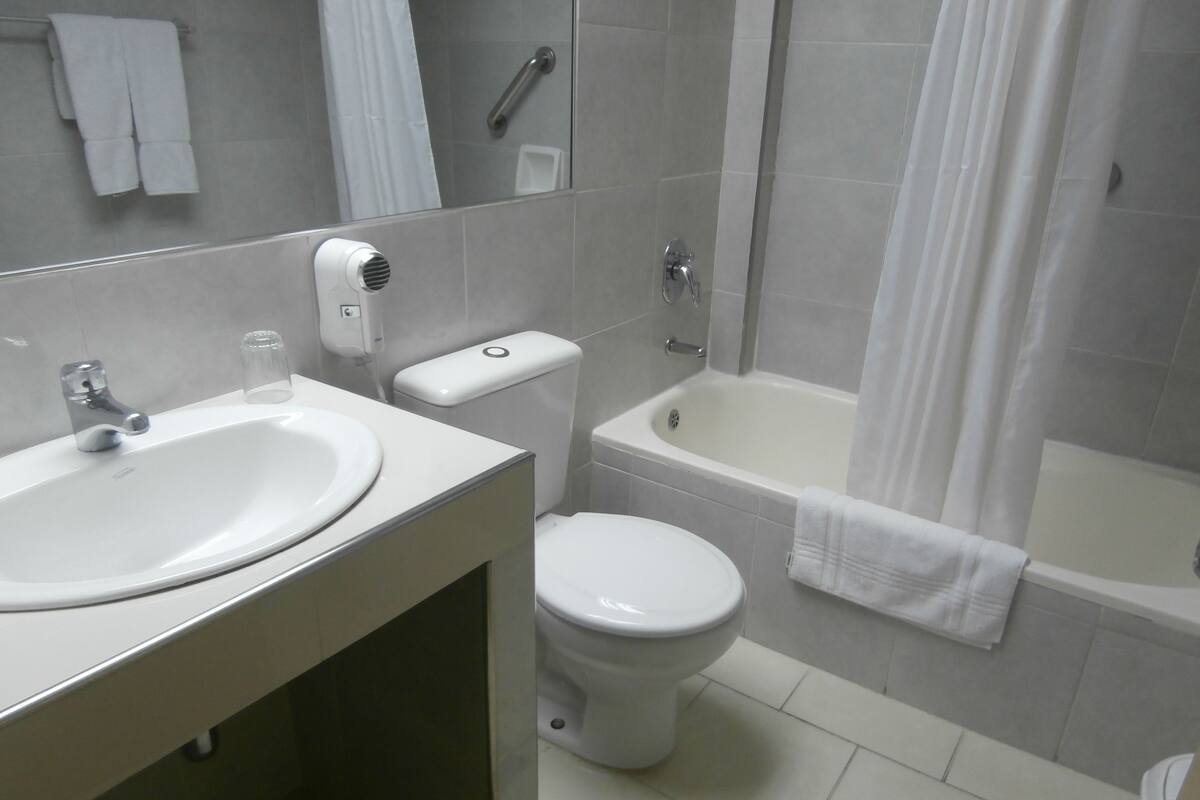 suite, 1 bedroom, kitchen | bathroom | combined shower/bathtub, free toiletries, hair dryer, towels