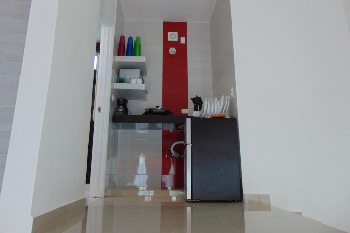 1 habitación y ropa de cama de alta calidad