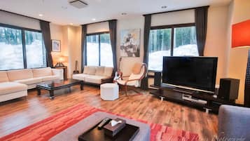 Flat-screen TV, DVD player