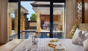 Vila Keluarga, 2 kamar tidur, kolam renang pribadi | Seprai katun Mesir, seprai premium, dan selimut bulu angsa