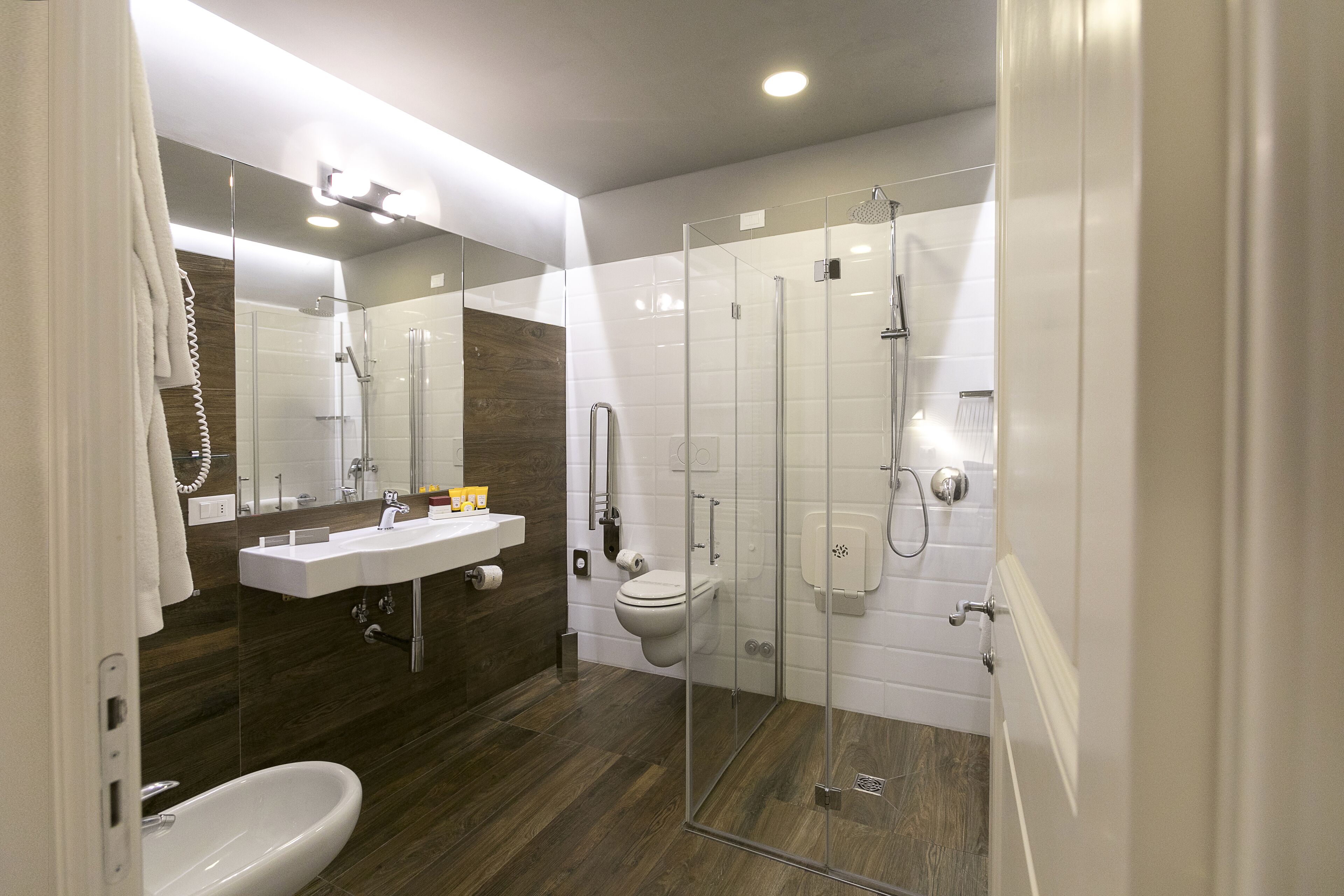 shower, free toiletries, hair dryer, slippers