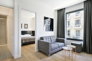 Deluxe Apartment, 2 bedrooms | Roupas de cama premium