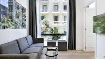 Luxury-Zimmer, 2 Schlafzimmer | Wohnzimmer | Flachbildfernseher