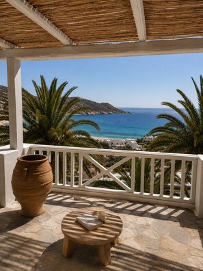 Superior Double Room, Sea View | Terrace/patio - Far Out Hotel & Spa (Ios)