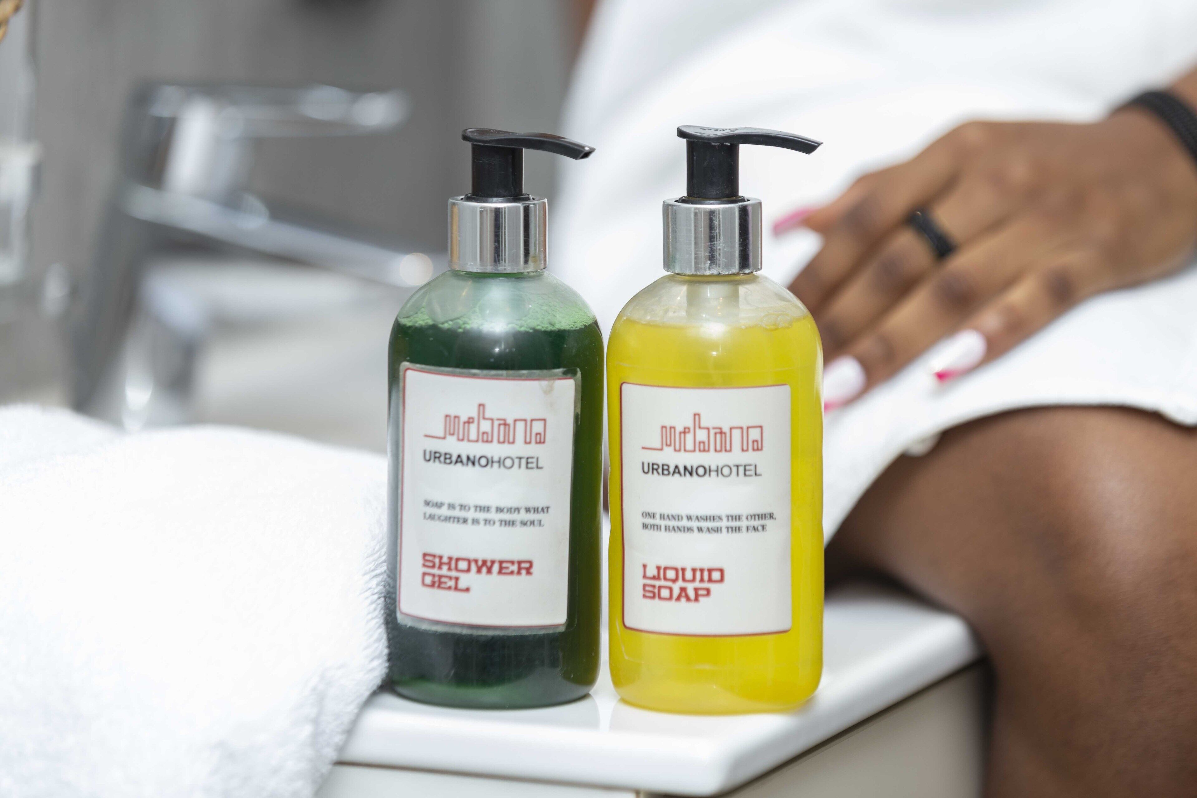 shower, free toiletries, towels, shampoo