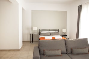 Deluxe Studio, 1 Double Bed | Living area | TV - Krinis Apartments (Rhodes)