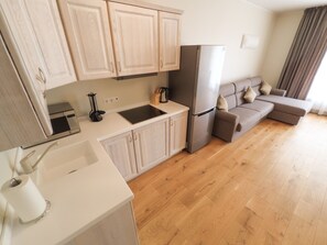Large Luxury Apartment, 1 Bedroom, Balcony | Private kitchen | Fridge, microwave, stovetop, electric kettle - BaltHouse (Jurmala)