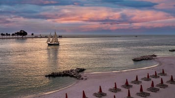 Private beach, beach cabanas, sun loungers, beach umbrellas