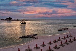 Private beach, beach cabanas, sun-loungers, beach umbrellas