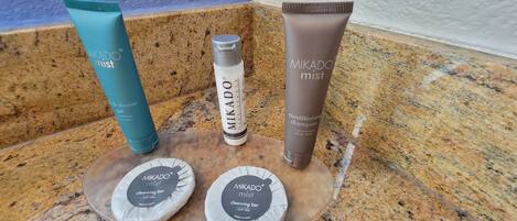 Mikado mist products on a granite countertop.
