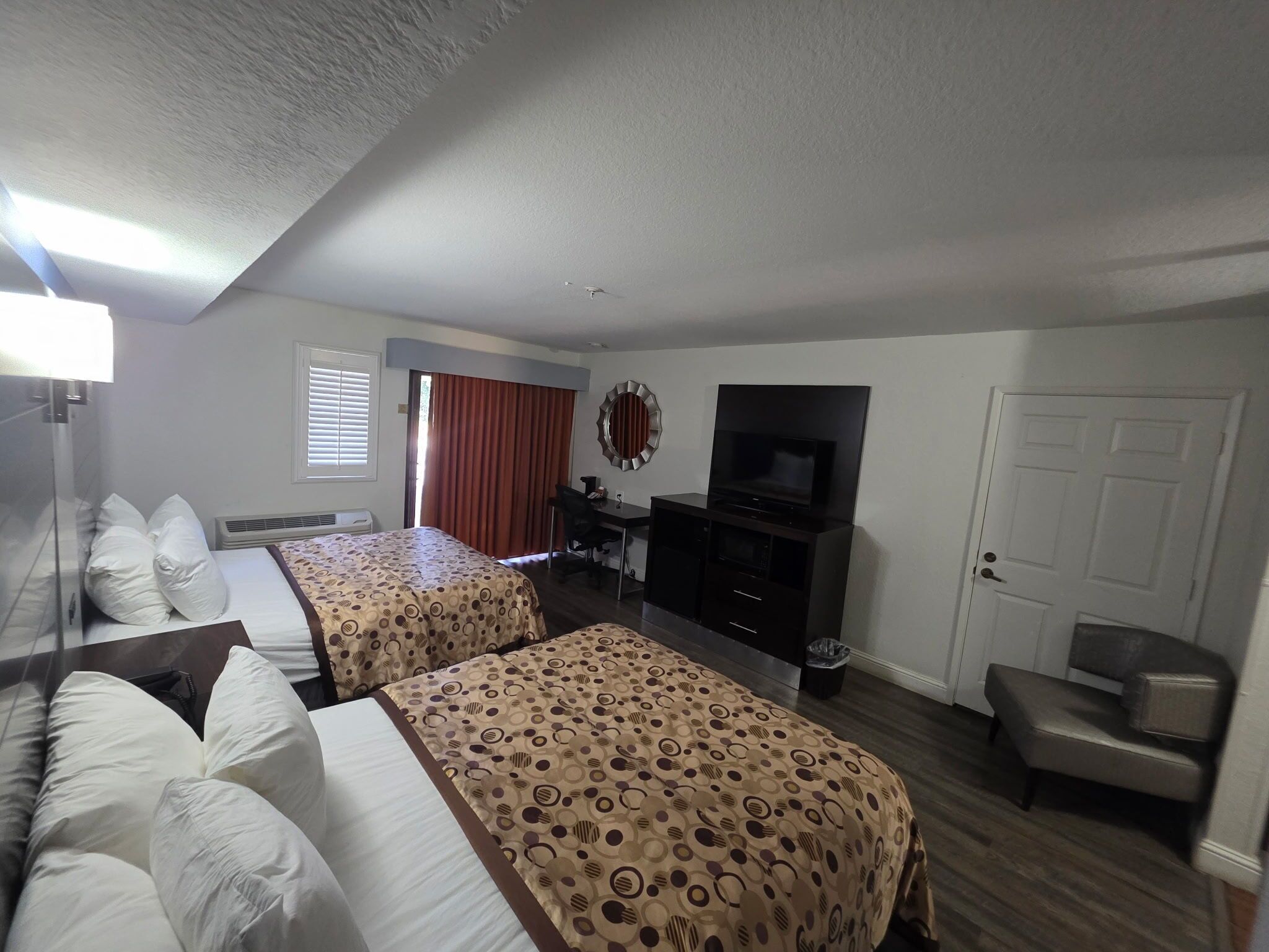 Desk, blackout drapes, iron/ironing board, free WiFi