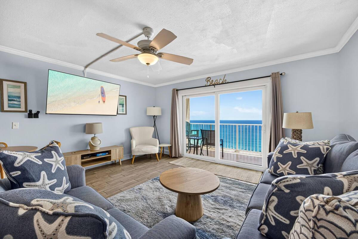Condo, 1 Bedroom, Ocean View (1211) | Living area | 52-inch flat-screen TV with digital channels, TV